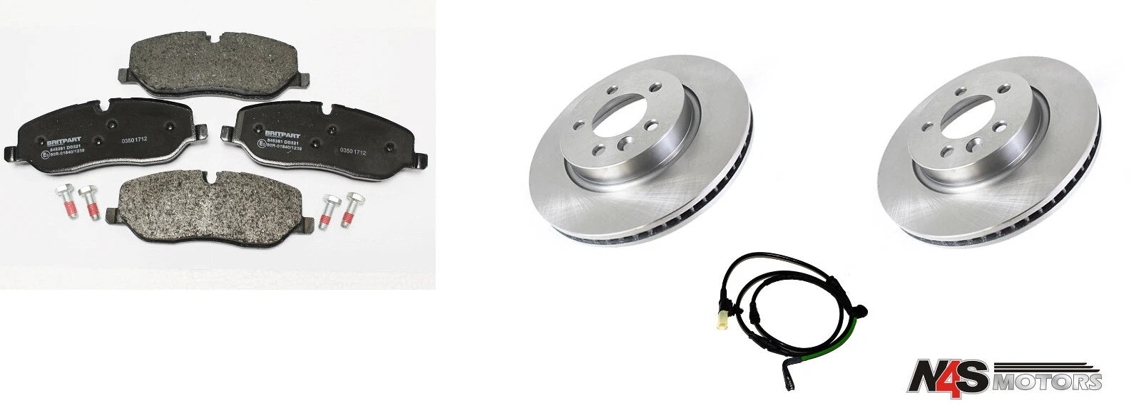 LR DISCOVERY 3 FRONT BRAKE DISC, PAD & SENSOR KIT SDB000604x2,SEM000024,LR134694