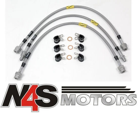 LR DEFENDER LESS ABS 2004 ON 3LINE TERRAFIRMA GOODRIDGE +2”EX BRAKE HOSE TF645GD