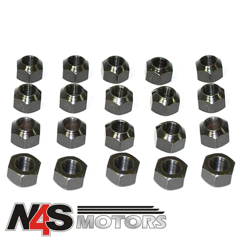 LAND ROVER DEFENDER BLACK STEEL WHEEL NUT SET. 20 x PART RRD500010
