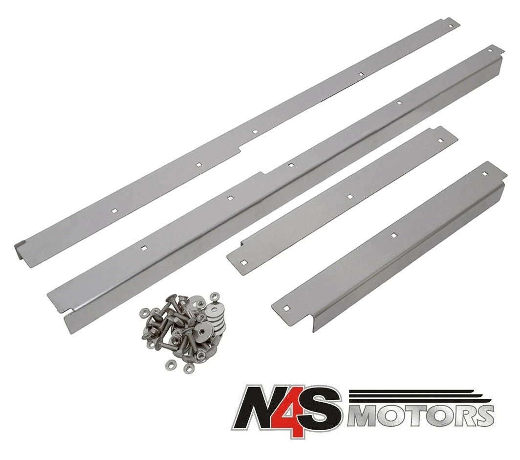 LR DEFENDER BRUSHED STAINLESS STEEL FRONT & 2ND ROW DOOR THRESHER. PART DA4793B