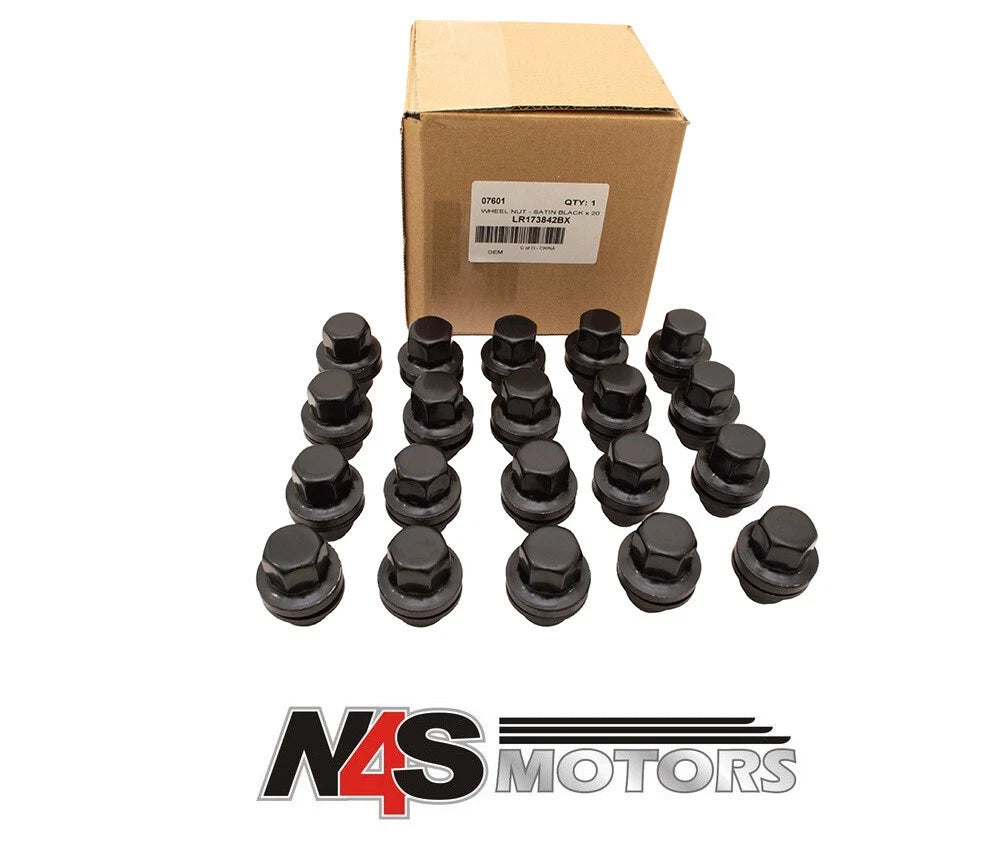 LAND ROVER DISCOVERY 4 BLACK WHEEL NUT PACK 20 QTY. PART LR068126BX / LR173842BX