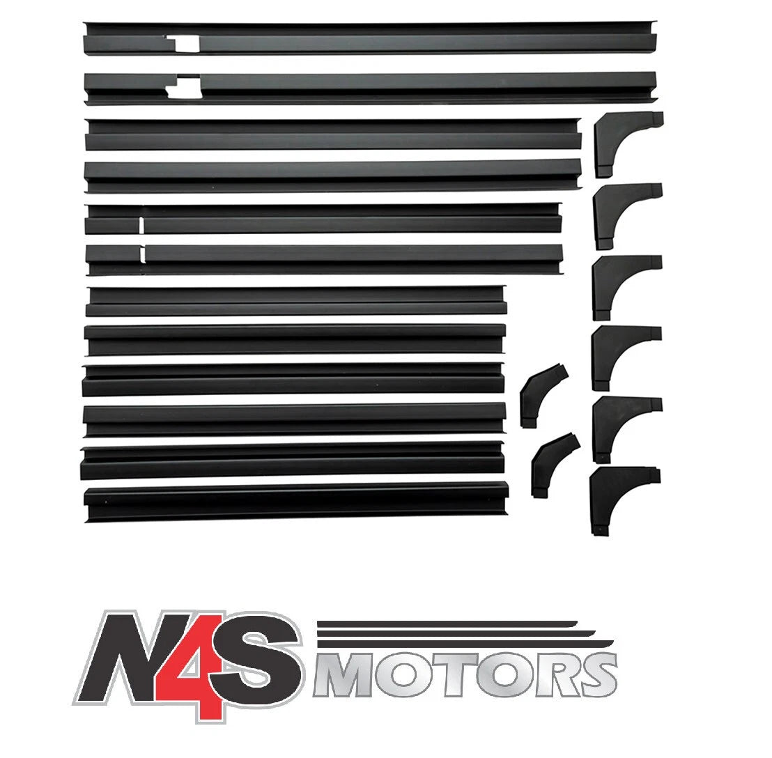 LAND ROVER DEFENDER FRONT & REAR LHS RHS WINDOW CHANNEL KIT. PART DA4909