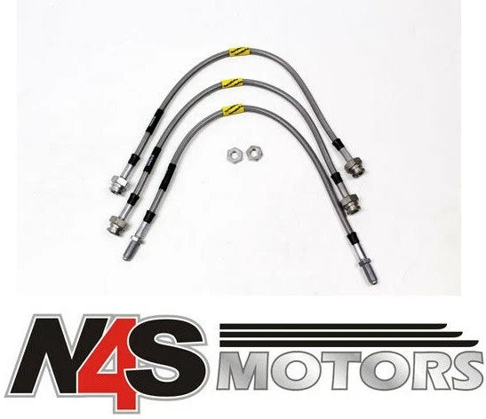 LR DISCOVERY 1 1994-98 NON ABS 3LINE TF GOODRIDGE +2”EXT BRAKE HOSE PART TF649GD