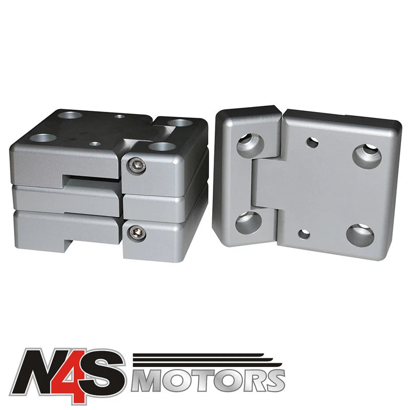 LAND ROVER DEFENDER FRONT DOOR HINGE KIT NATURAL ALUMINIUM FINISH. PART DA1131