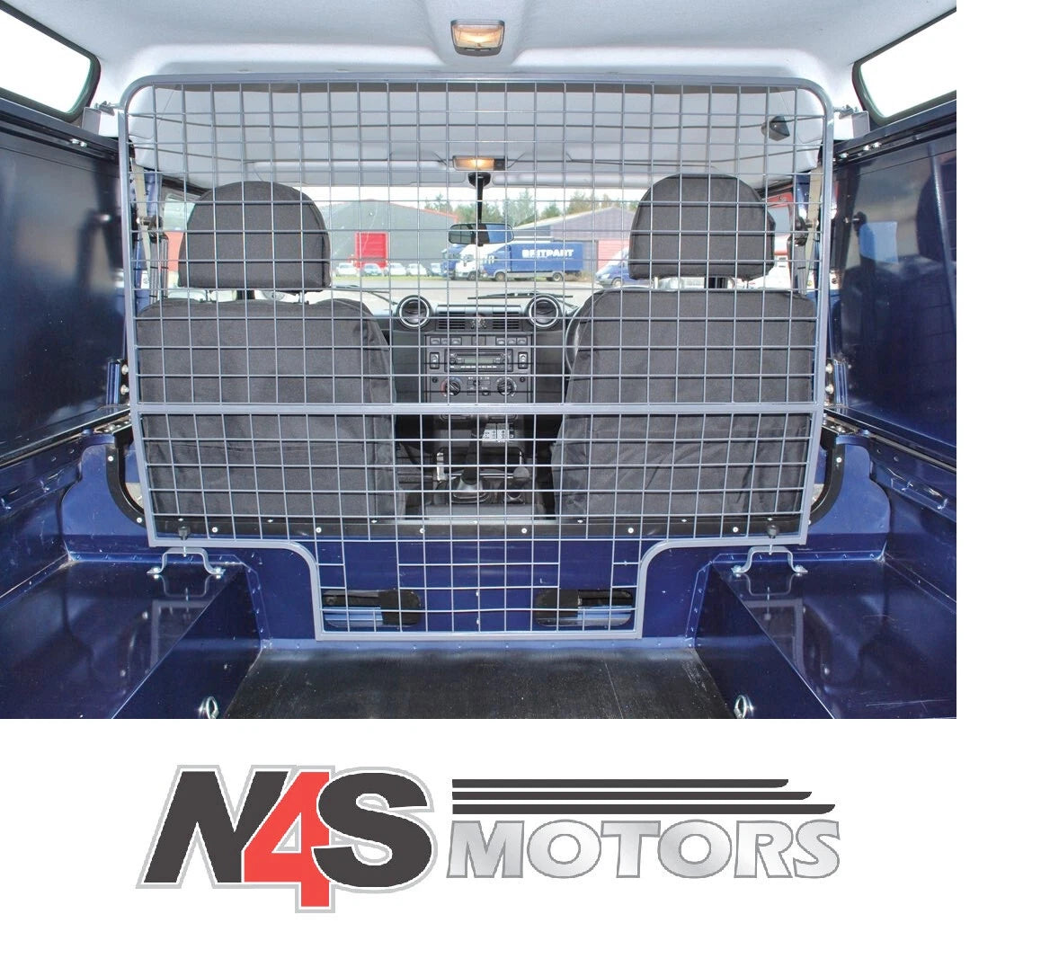 LAND ROVER DEFENDER 90/110 DOG GUARD WITH BHEAD BAR FITTED. PART STC7555