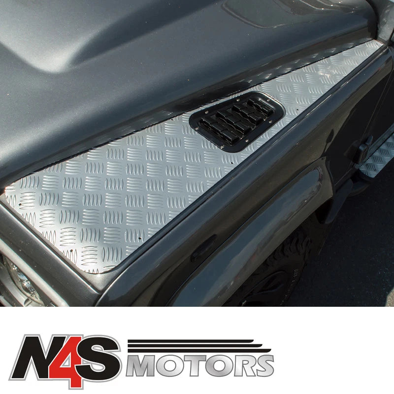LAND ROVER DEFENDER PAINTED SILVER FINISH PAIR WING TOPS. PART DA4049