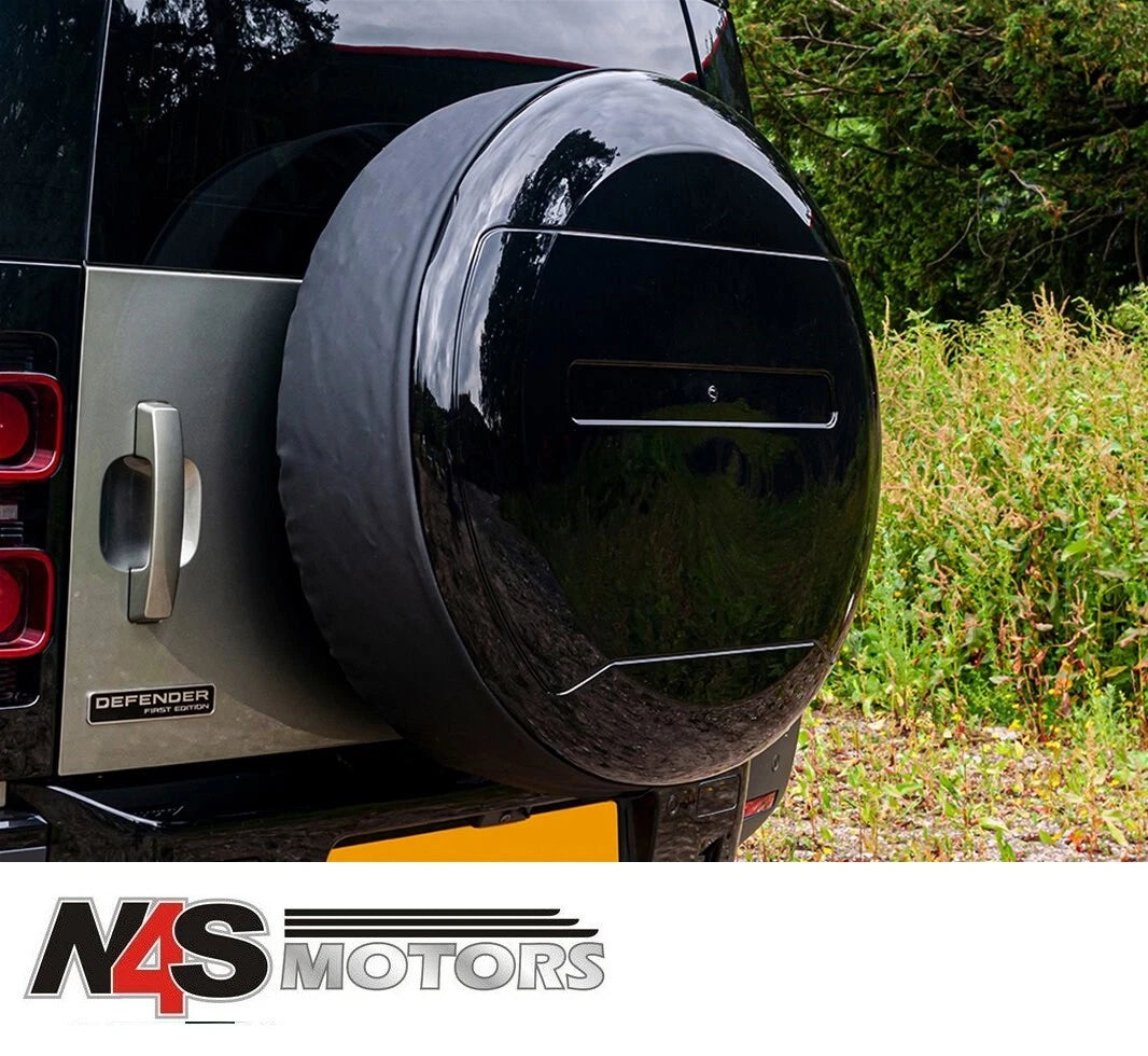 LAND ROVER DEFENDER 2020 ONWARDS SPARE WHEEL COVER GLOSS BLACK AND SILVER DA2893
