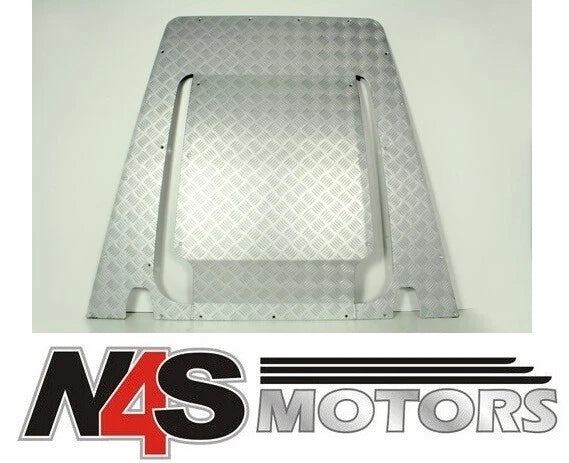 LR DEFENDER 2007 ON 3MM FULL BONNET CHEQUER PLATE IN S/S FITTING SILVER. TF8210