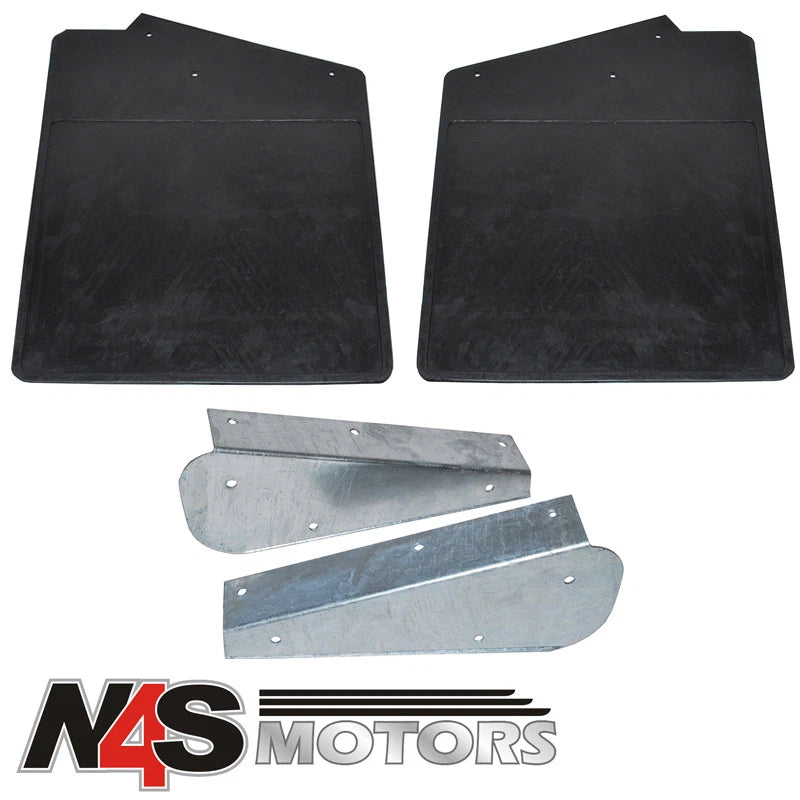 LAND ROVER DEFENDER MUDFLAP WITH GALVANISED BRACKET PAIR MXC6412, MXC6413,DA1187