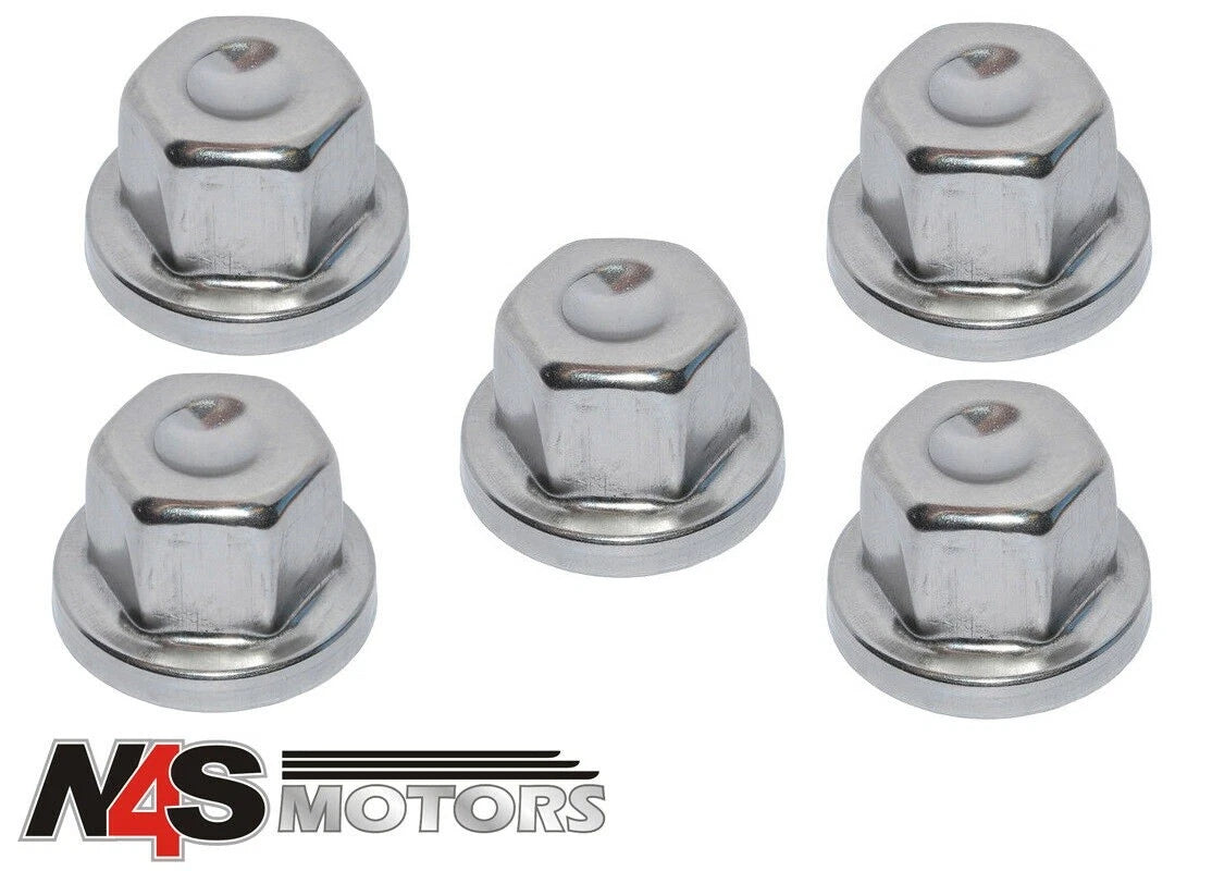 LAND ROVER DEFENDER STAINLESS STEEL LOCKING WHEEL NUT COVER OEM.5 X RRJ100120