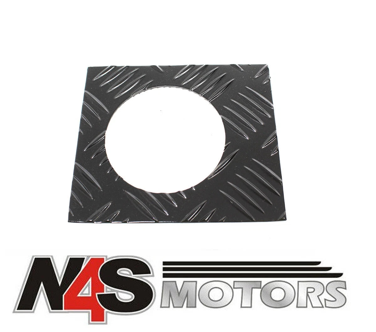 LR DEFENDER TD5 FUEL FILLER SURROUND CHEQUER PLATE BLACK. PART FF-TD5/B / TF8213