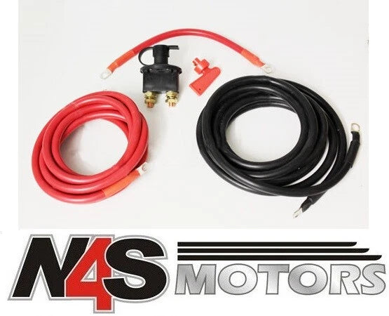 LAND ROVER TERRAFIRMA EXTENDED WINCH CABLES 4M AND ISOLATOR SWITCH. PART TF3309