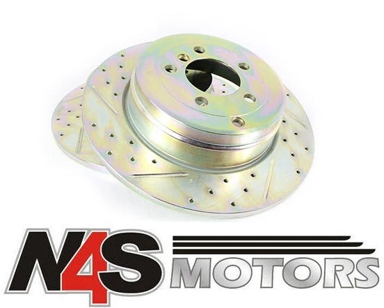 LAND ROVER RANGE ROVER L322 REAR BRAKE DISC DRILLED AND GROOVED 2 x SDB000211CDG