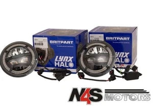 LAND ROVER RHD PAIR LED SEALED BEAM HEADLIGHTS LYNX HALO. PART DA3462