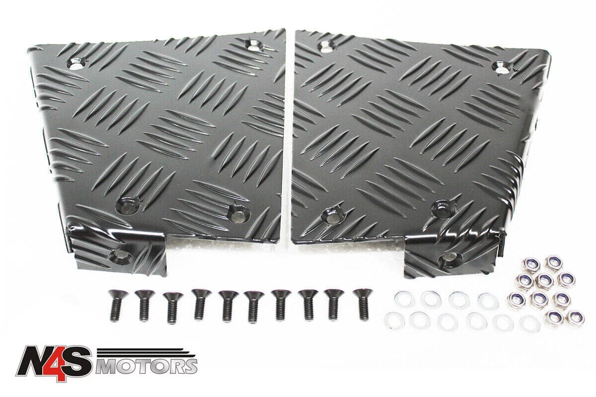 LAND ROVER DEFENDER 90 ACCESSORIES REAR CORNER CHEQUER BLACK PLATE KIT. PART - TF8207