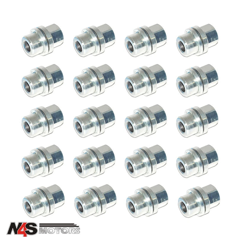 LR DEFENDER 1986 ONWARDS WHEEL NUT SET EACH 27MM WITH THREAD 16MM. 20 X NRC7415