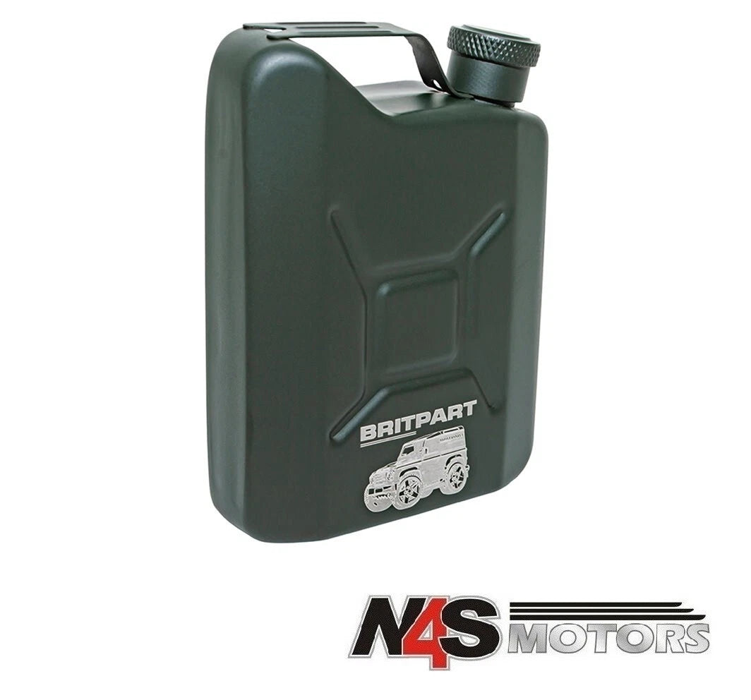 LAND ROVER STAINLESS STEEL JERRY CAN HIP FLASK 142ML CAPACITY. DA8109 / DA8109G