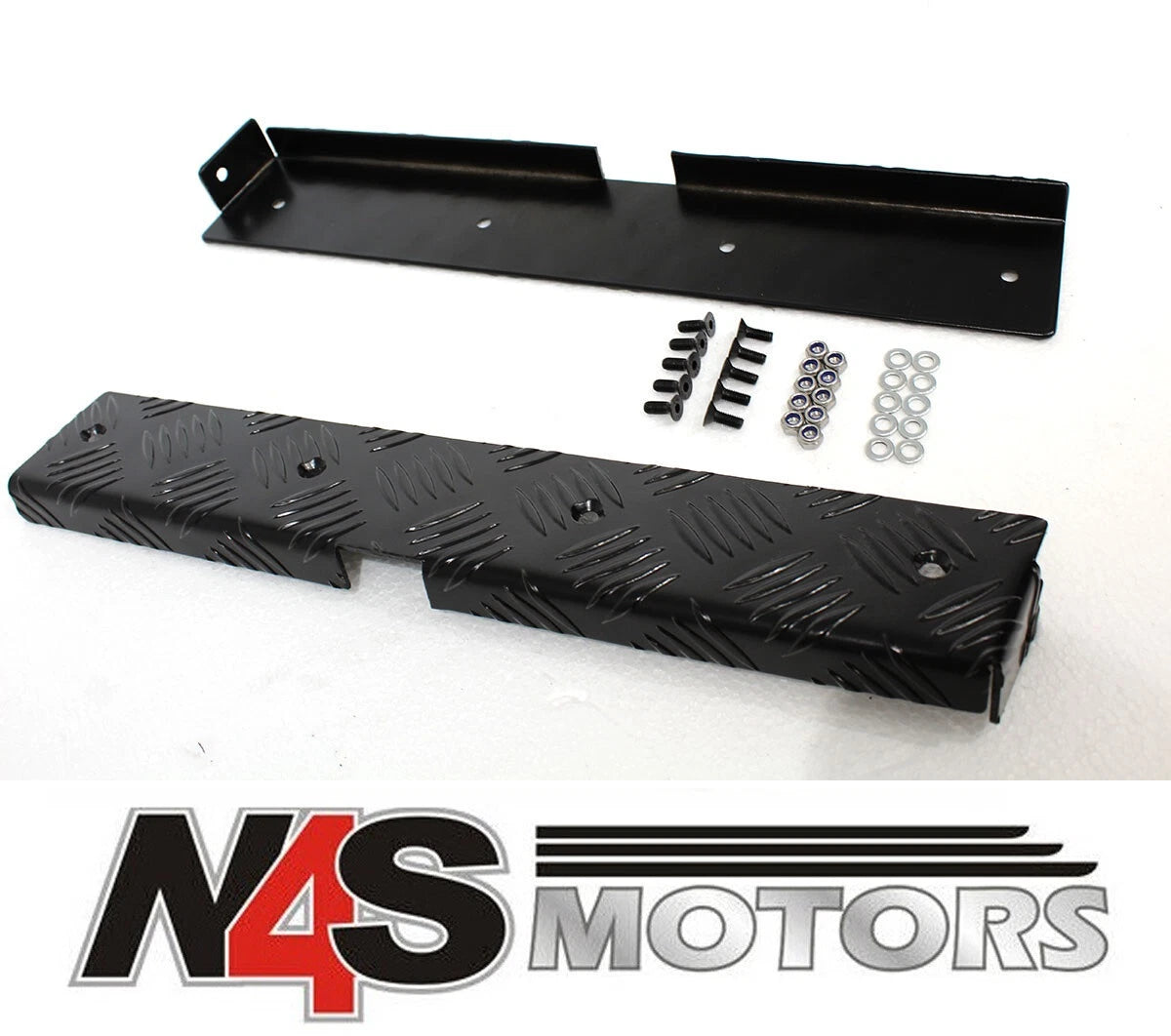 LR DEFENDER 2007 ONWARD 110 REAR CORNER CHEQUER PLATE KIT BLACK. PART TF8209