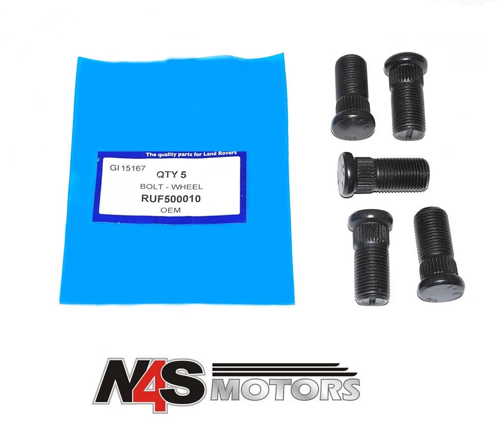 LAND ROVER DEFENDER FRONT DRIVE SHAFT AND HUB WHEEL STUD OEM 5 x PART RUF500010