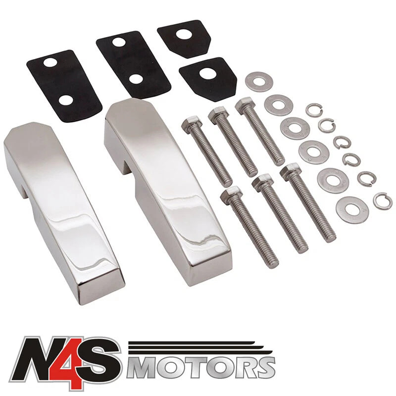 LAND ROVER DEFENDER STAINLESS STEEL WINDSCREEN BRACKETS PAIR. PART DA1142SS
