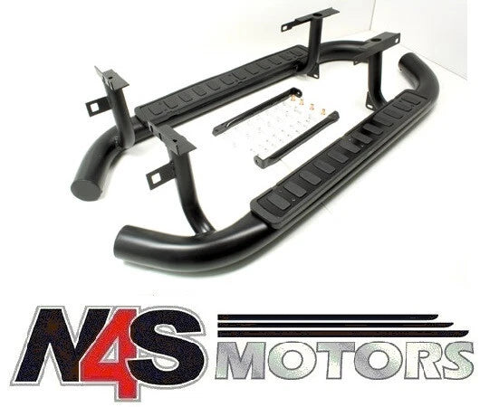 LAND ROVER DEFENDER 90 2007 ONWARDS BLACK SIDE STEPS. PART LR008379B