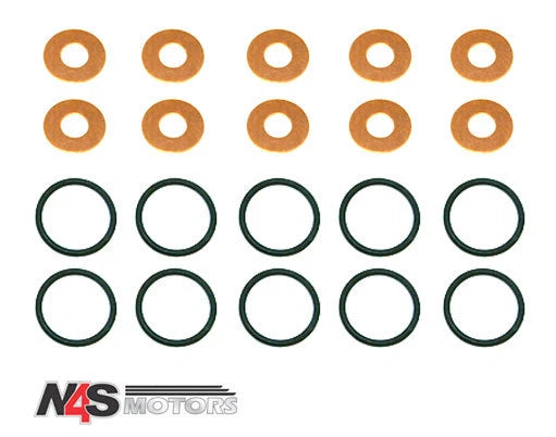 LR DISCOVERY 2 FUEL INJECTOR WASHERS WITH SEALS & O-RINGS.10x (ERR6417, ERR7004)