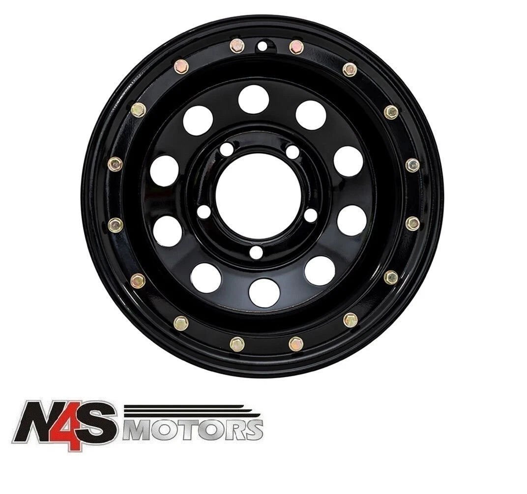 LAND ROVER DEFENDER IMITATION BEADLOCK GLOSS BLACK WHEEL 16 X 10”. 4xPART DA3238